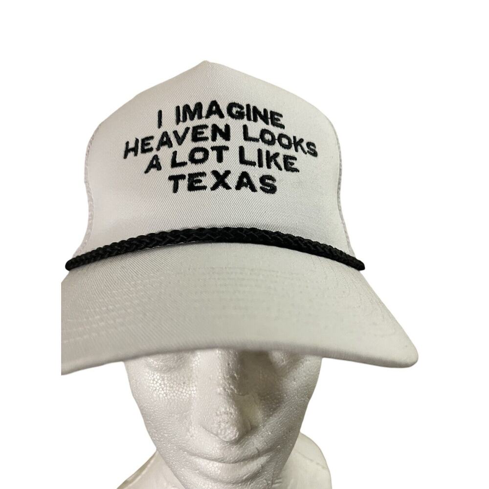 White Trucker Hat with Texas Embroidery